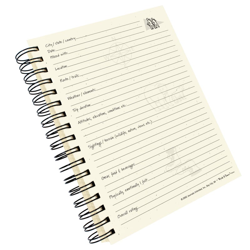 Write it Down series by Journals Unlimited, Guided Journal, Hiking, A Hiker's Journal, Full-size 7.5"x 9", Kraft Hard Cover, Made in USA - Image 4